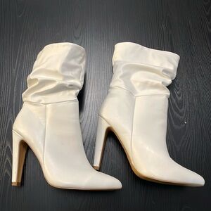 White ankle boots size 8